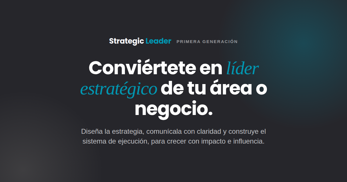 Strategic Leader, programa de liderazgo estratégico de 8 semanas